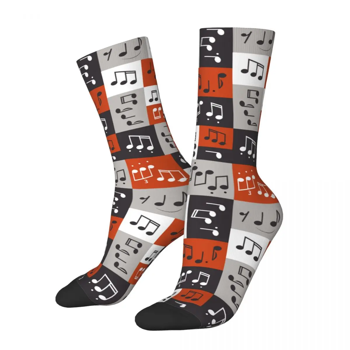 

Funny Cartoon Cute Music Notes Soccer Socks Polyester Long Socks for Women Men