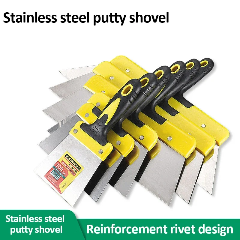 4/6/8/10/12/14/16inch Stainless Steel Putty Knife Scraper Shovel Paint Tools Construction Tools Household Industrial Cleaning