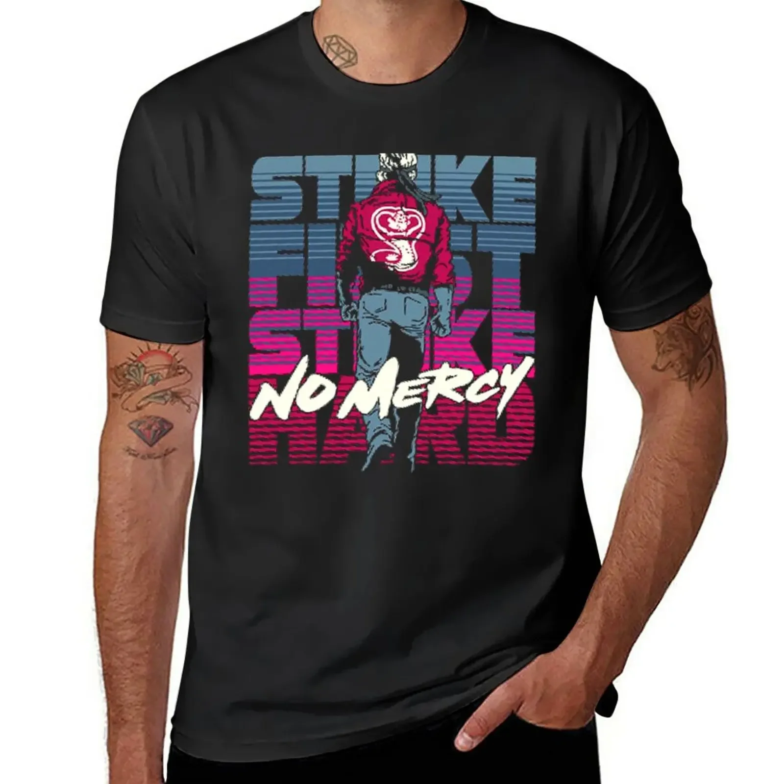 

Strike First Strike Hard No Mercy T-Shirt oversizeds graphics vintage clothes t shirts for men graphic