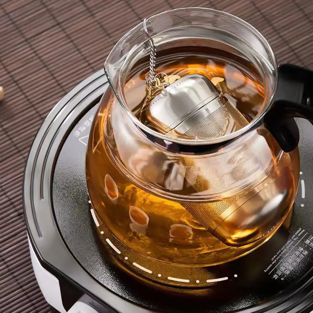 

Tight Mesh Tea Brewer Stainless Steel Tea Infuser Strainer Set with Fine Mesh Ball Chain Hook Lid for Loose Leaf Tea Spices