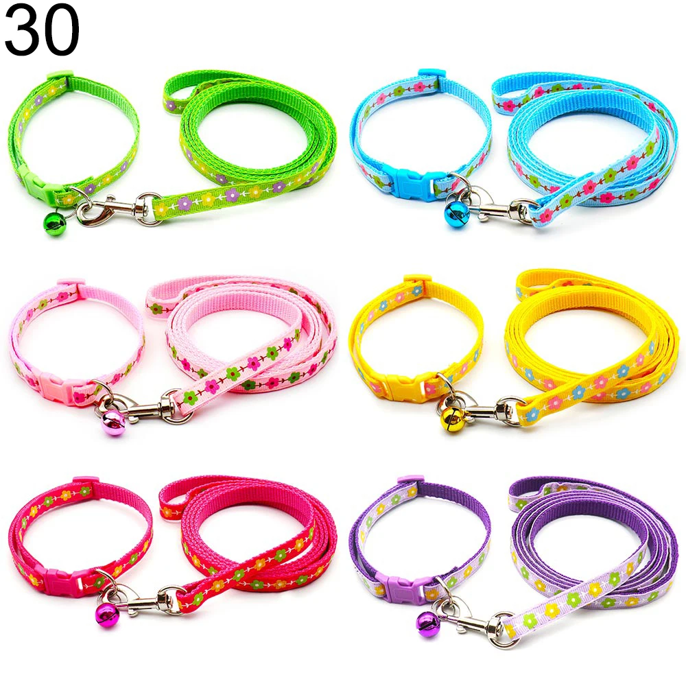24Sets Dog Cat Leash Adjustable Leashes Collar Puppy Outdoor Walking Chihuahua Terier Schnauzer Outdoor Traction Rope General 