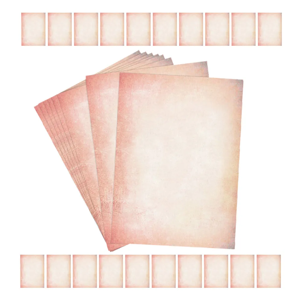 60Pcs 편지 용지 빈티지 DIY A4 양면 인쇄용 레트로 문구 용지 결혼식 초대장 졸업 증명서