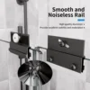 Shower Door，Royal Guard 44-48" W x 70" H Semi-Frameless Double Sliding Glass  SGCC Tempered Glass，Bypass Shower ，Matte Black 6
