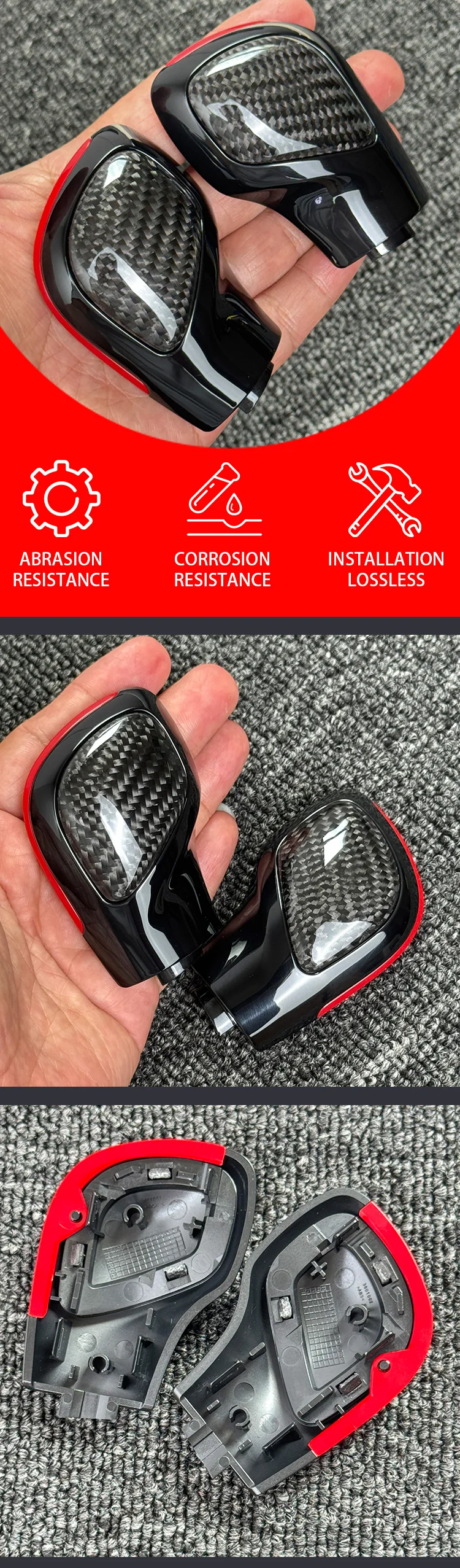 Carbon Fiber DSG gear Knob cover shifter trim for VW Golf 7 GTI R Tiguan Passat
