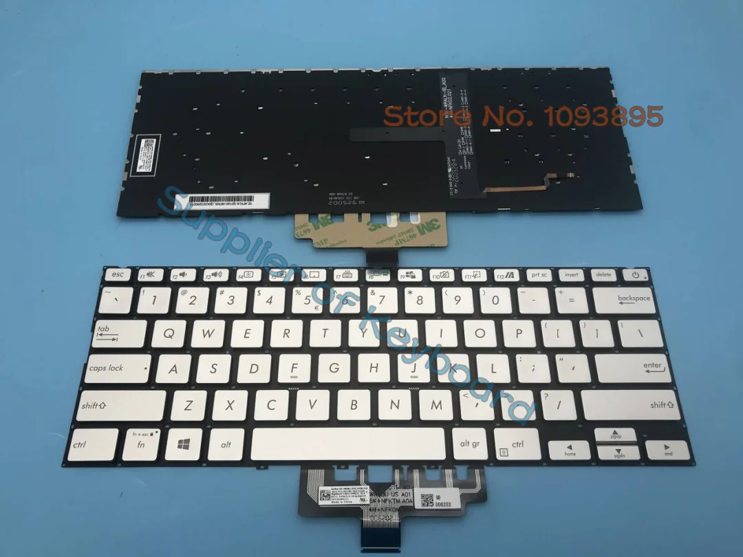 

NEW For Asus ZenBook 14 UX434 UX434F UX434FA UX434FL UX434FLC English/Russian/Latin Spanish Keyboard Silver