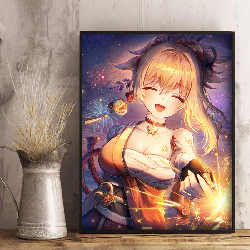 Description Picture 2 of itemHamlet Anime Oil Painting by Numbers for Adults,  Home Decor, Genshin Impact Game Poster, New, Paint by Numbers, 2024