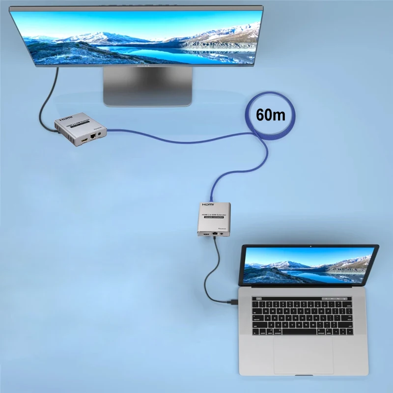 HDMI 2.0 4K 60HZ 60M HDMI ͽٴ 1080P 120M RJ45 ̴ Lan CAT5e Cat6 ̺ ĳ̵  Ȯ PC DVD-TV