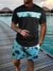 Asual Men's T-shirt Set Sportswear For Male Oversized Clothing Short Sleeve Shorts Suit Men T-shirt Suit Summer Beach Shorts 1