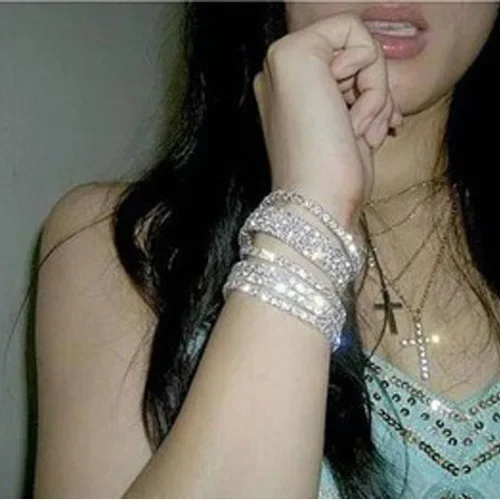 new European Style Women Element Fashion Bracelet Jewelry Punk Hip Hop Bracelet Inlay Rhinestone Gift
