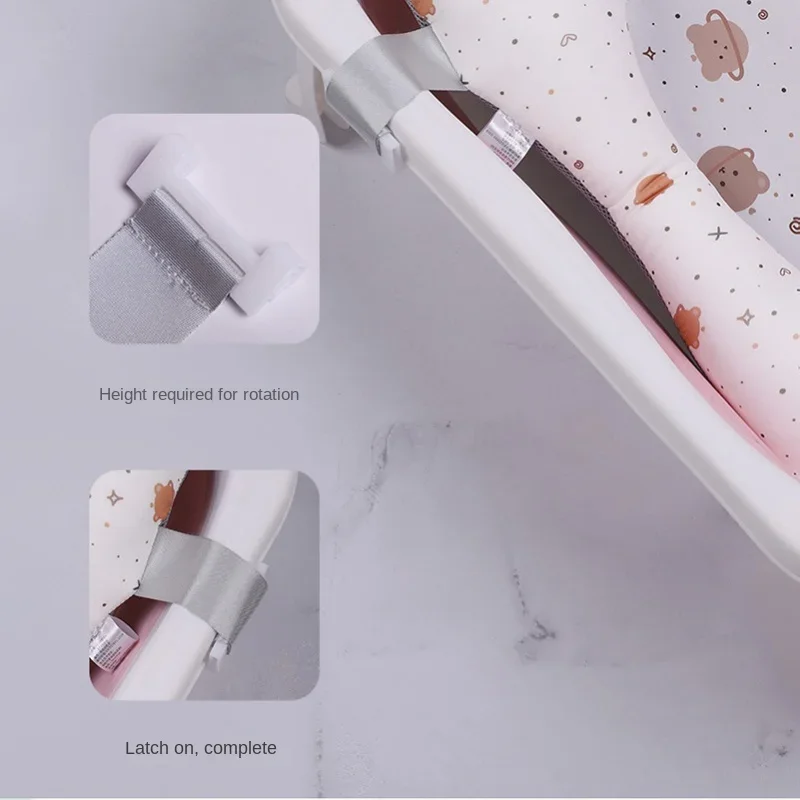 Cartoon Baby Shower Bath Tub Pad Non-Slip Newborn Bathtub Mat Safety Nursing Foldable Support Comfort Body Cushion Mat Pillow baby bath support pad baby bath seat baby bath tool