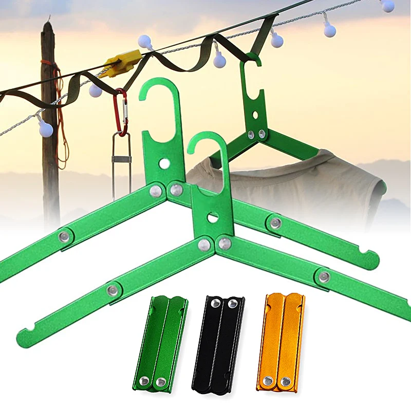 

Folding Clothes Hanger Outdoor Camping Coat Drying Rack Aluminum Alloy Space-saving Metal Hangers for Camp Travel Accessories
