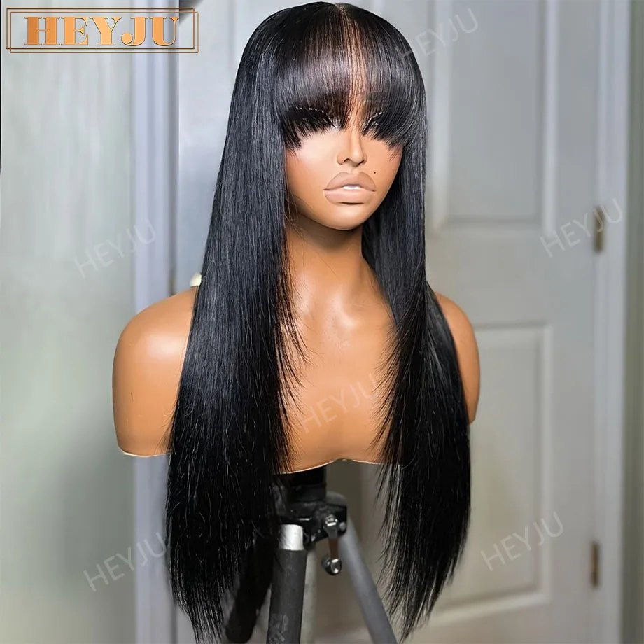 Glueless Human Hair Wig with Bangs - HD Lace