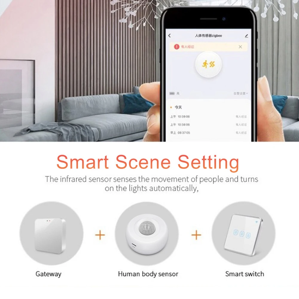 Tuya Smart ZigBee 3.0 Pir 모션 센서 감지기 Zigbee Gateway Alexa로 구동되는 적외선 인간 모션 센서 USB 배터리