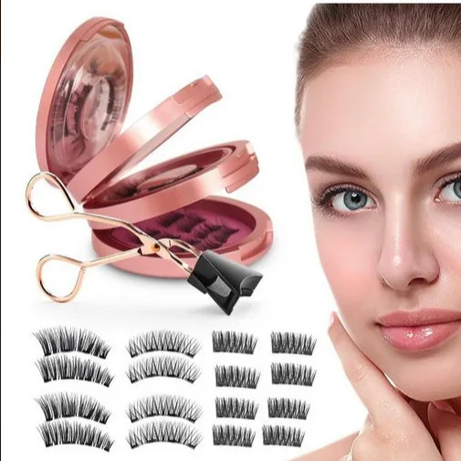 4full 4full 8half Magnetic false eyelashes 5 magnetic half magnet lashes three-layer eyelashes clip set