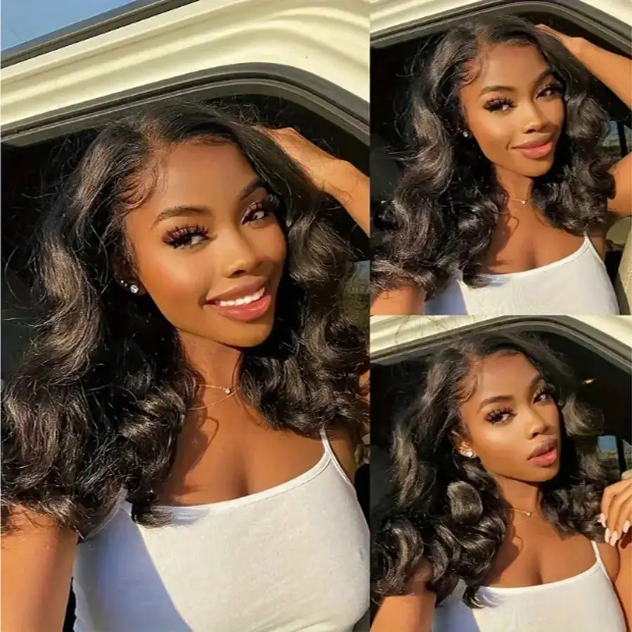 16 Inch 13x4 Body Wave HD Transparent Lace Front Human Hair Wig Brazilian Pre Plucked Closure Lace Wig for Women 2