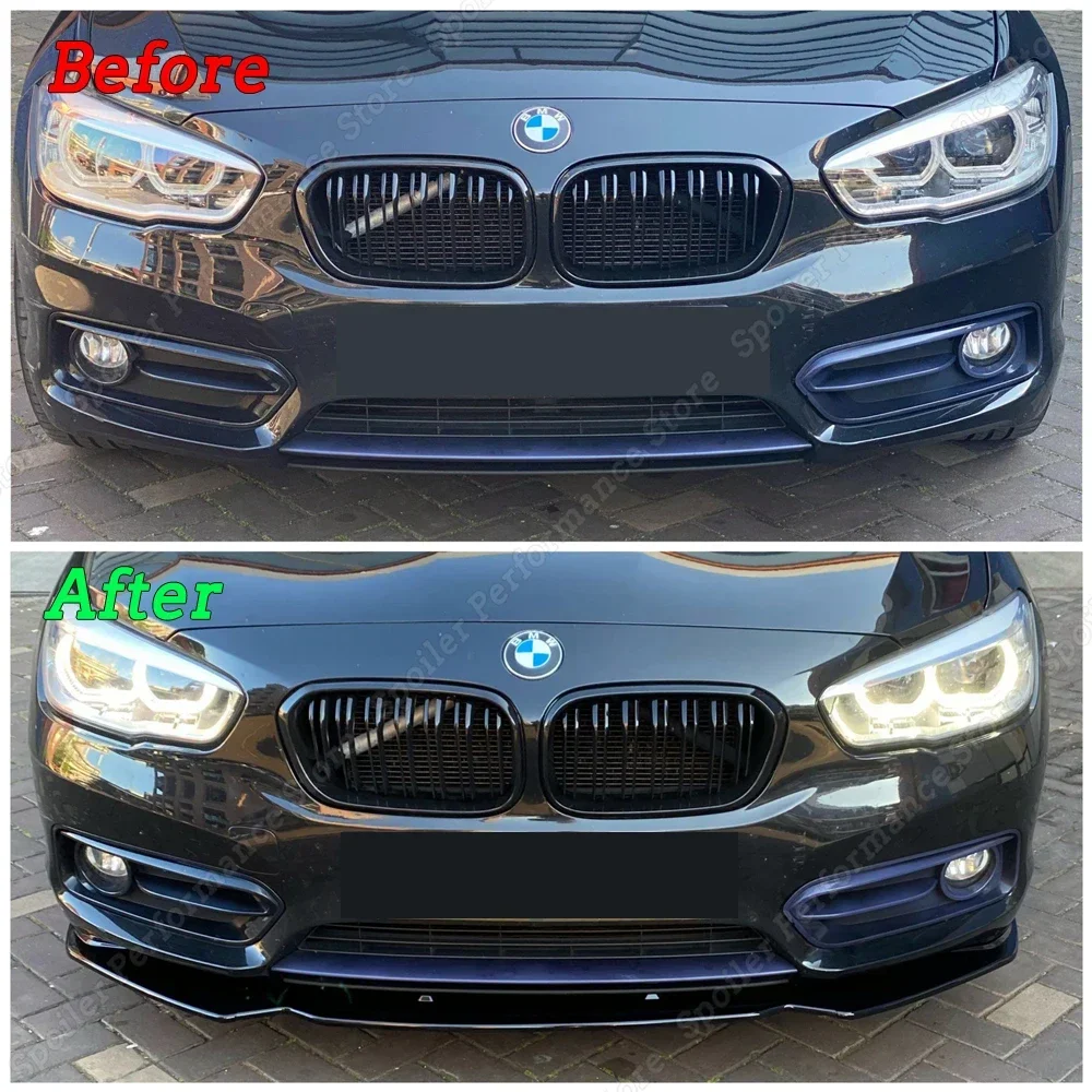 Car Front Bumper Lip Body Kit Spoiler Splitter PP Bumper Canard Lip Splitter For BMW F20 F21 116i 118i 120i 1 Series 2011- car bumper spoiler,bumper lip,bumper lip decoration