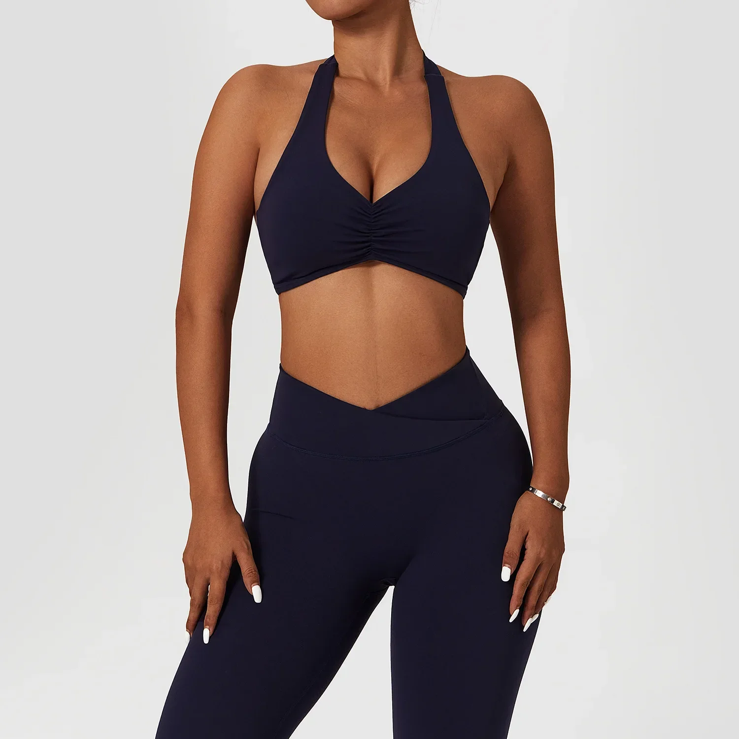 New Women's Yoga Set with Elasticity, Beauty Back, Bare and Fitness Clothes, Quick-Drying and Breathable Sports Tight Suit
