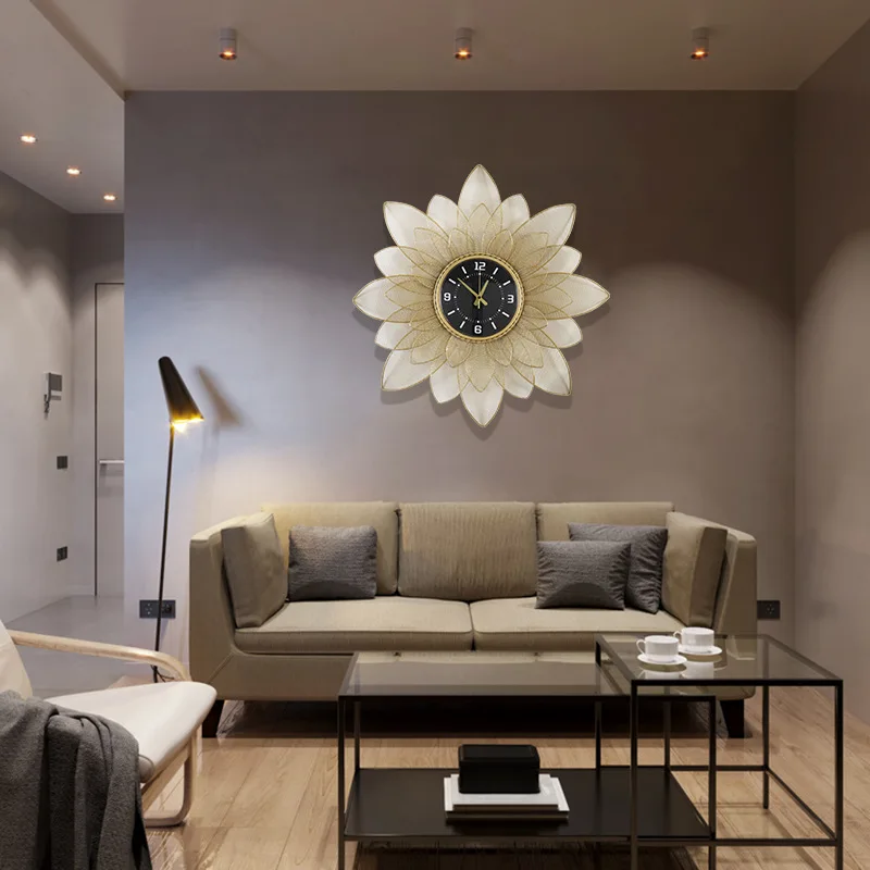 Lotus Metal Black Round Luxury Design Wall Clock 2 Lotus Metal Black Round Luxury Design Wall Clock 2