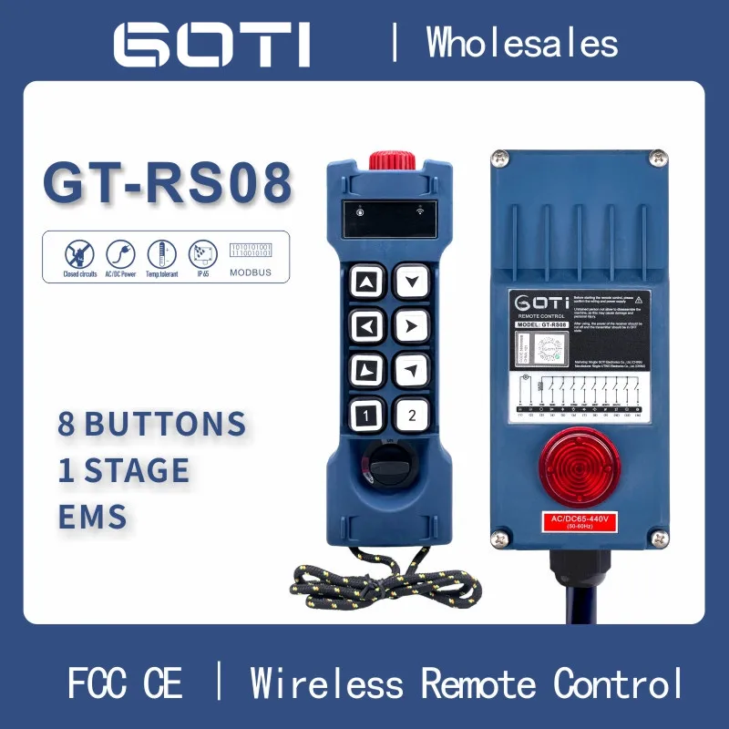 

GT-RS08 Industrial Radio Wireless Crane Hoist Remote Control Switch 8 Channel Replace TELECRANE UTING F24-8S F23-A++ TELEcontrol