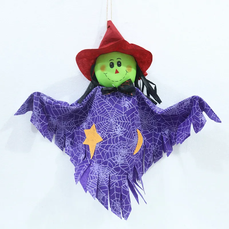 

Hot sale halloween house number pendant shopping mall wine KTV decoration pumpkin bat scarecrow doll pendant props door hanging