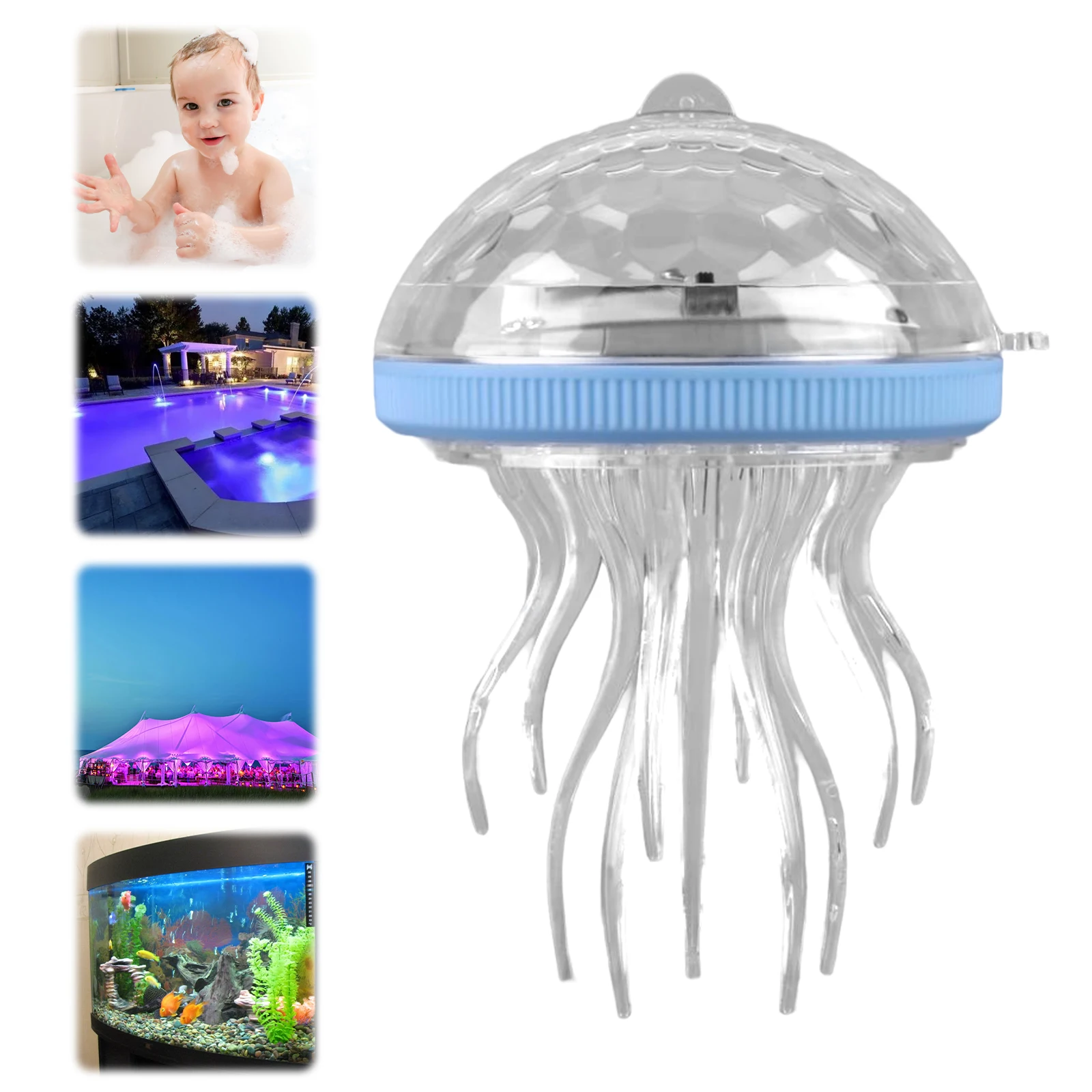 Solar Jellyfish Pool Light Dynamic RGB Color Changing Floating Pool Light Waterproof Atmosphere Light for Party Wedding Decor