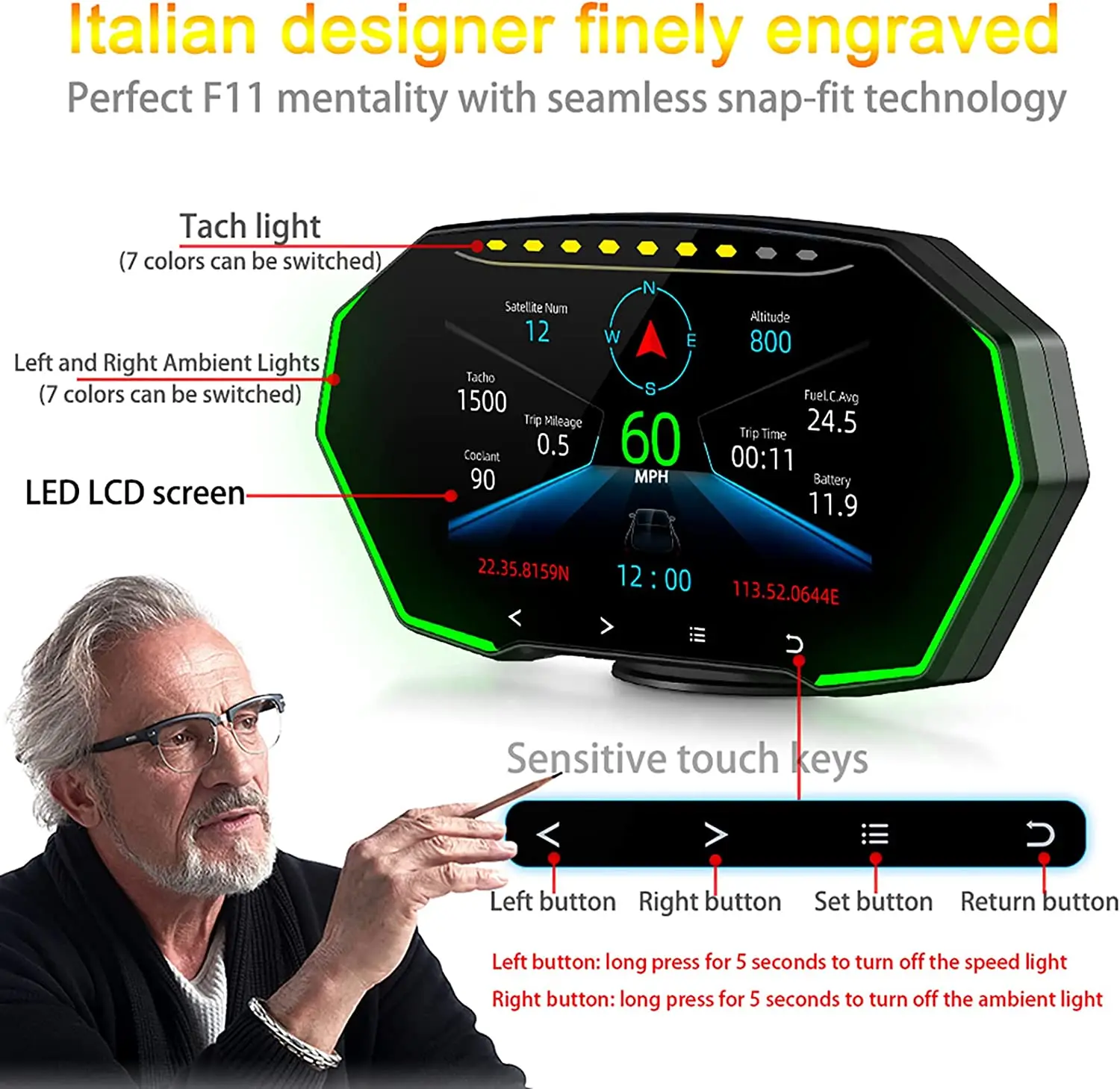   ÷,   µ ӵ, HUD  LCD ȭ, F11  溸, OBD2 GPS  ý, 7 , 4 ġ