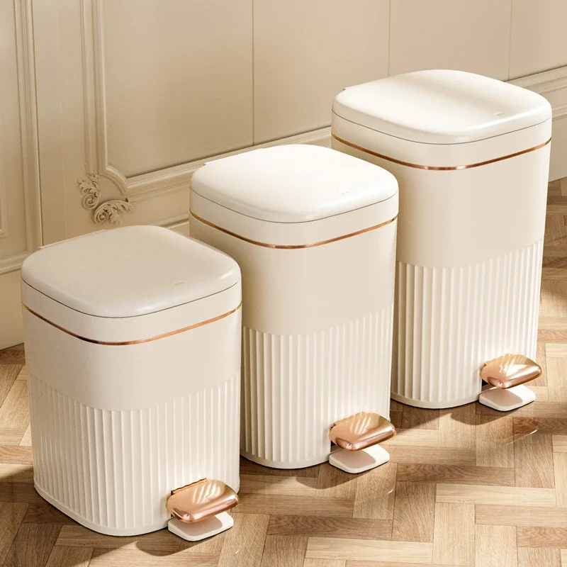 

Nordic Luxury Trash Can White Pedal Minimalist Toilet Mini Trash Can Bathroom Poubelles De Cuisine Household Useful Products