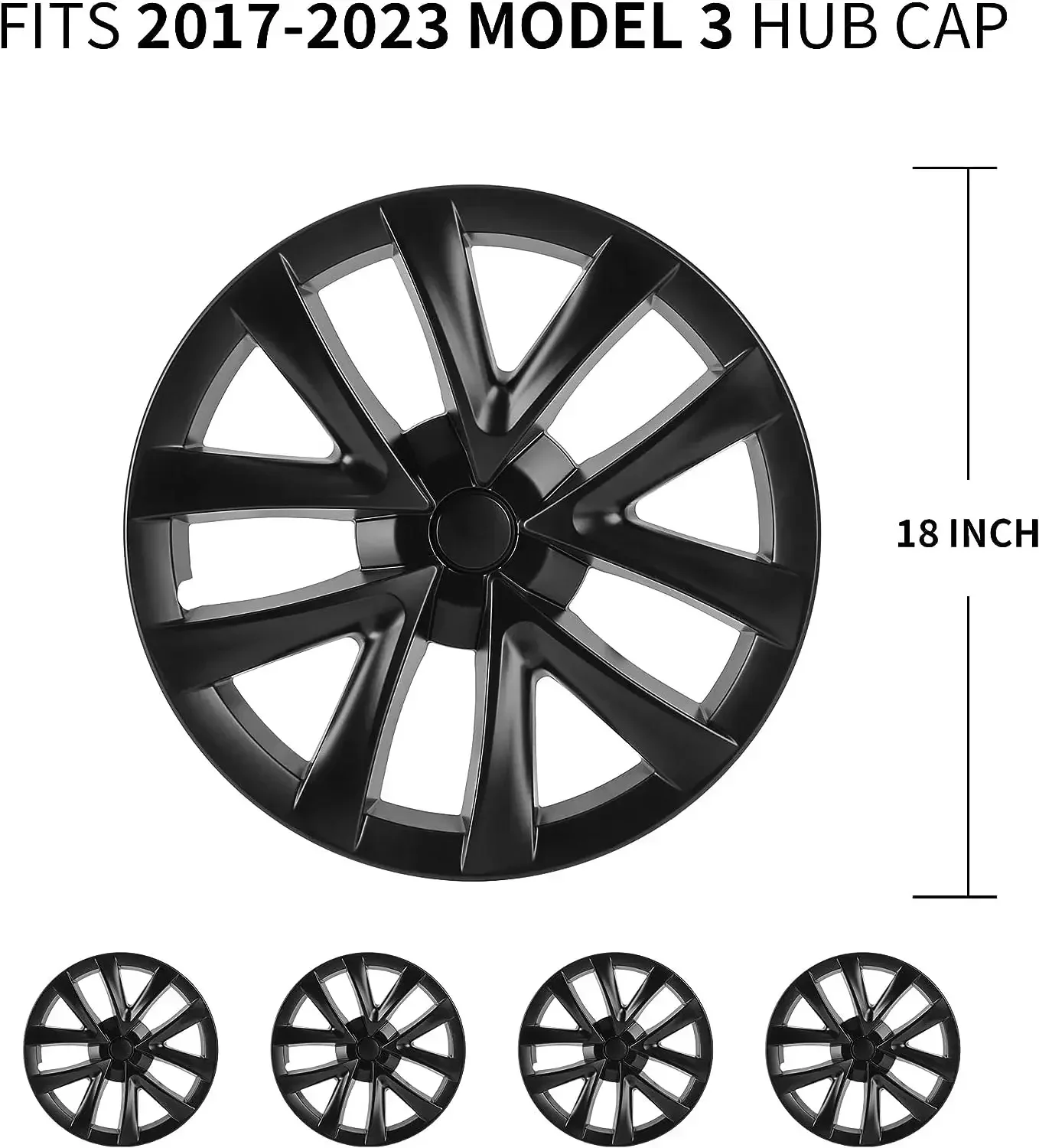 테슬라 모델 3 용 4PCS HubCap 18 인치 성능 휠 캡 자동차 교체 허브 캡 전체 림 커버 액세서리 2018-2023
