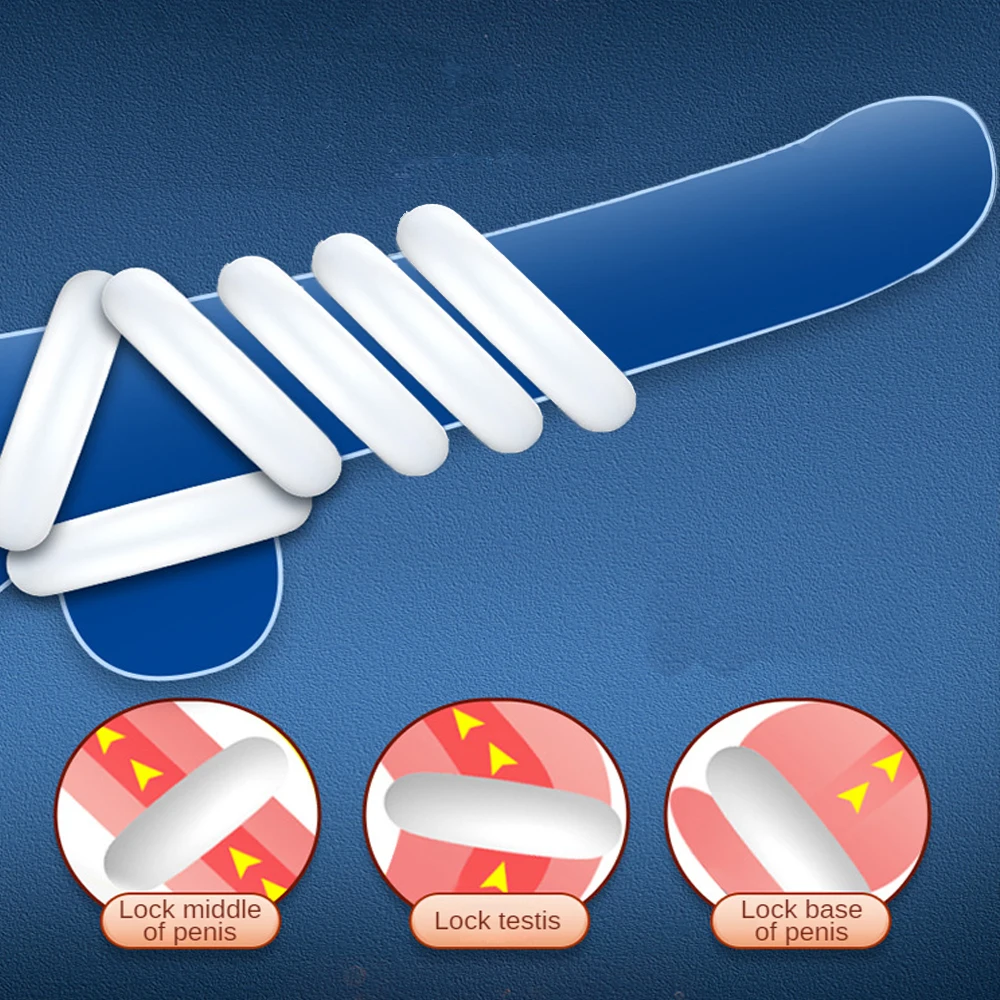 Set d'anneaux de blocage en silicone pour retarder l'éjaculation_voghion.com