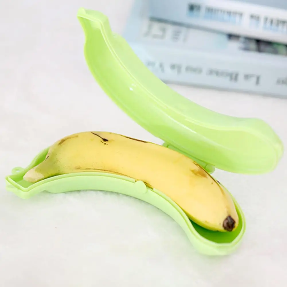 Banana Save Case Box Flexible Keep Fresh Plastic Picnic Fruit Banana Shape Storage Container Portable Lunchbox Kitchen Tools