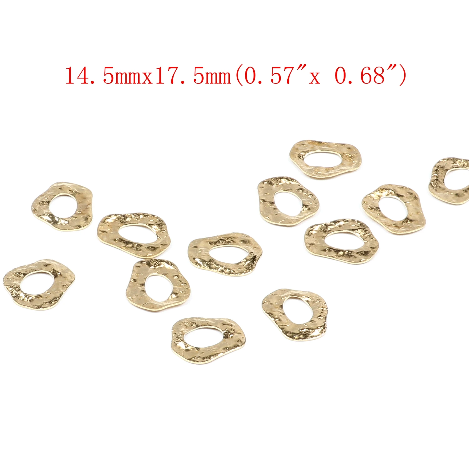 Charms aus gehämmertem Messing, einzigartiger ovaler Verbinder, Zubehör für DIY-Ohrringe, Halskette, Armband, DIY-Herstellung, Schmuckzubehör – Detail 2