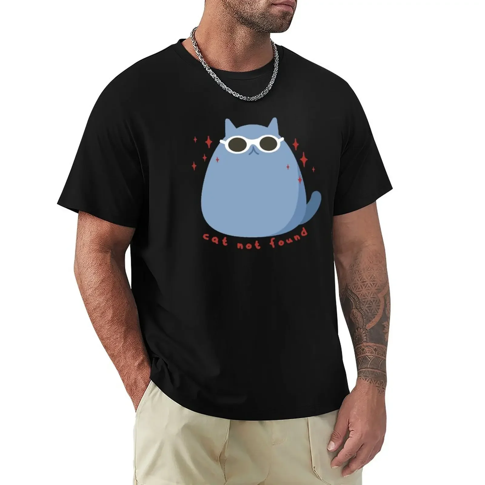 

George not found cat T-Shirt Blouse vintage clothes Short sleeve tee mens plain t shirts