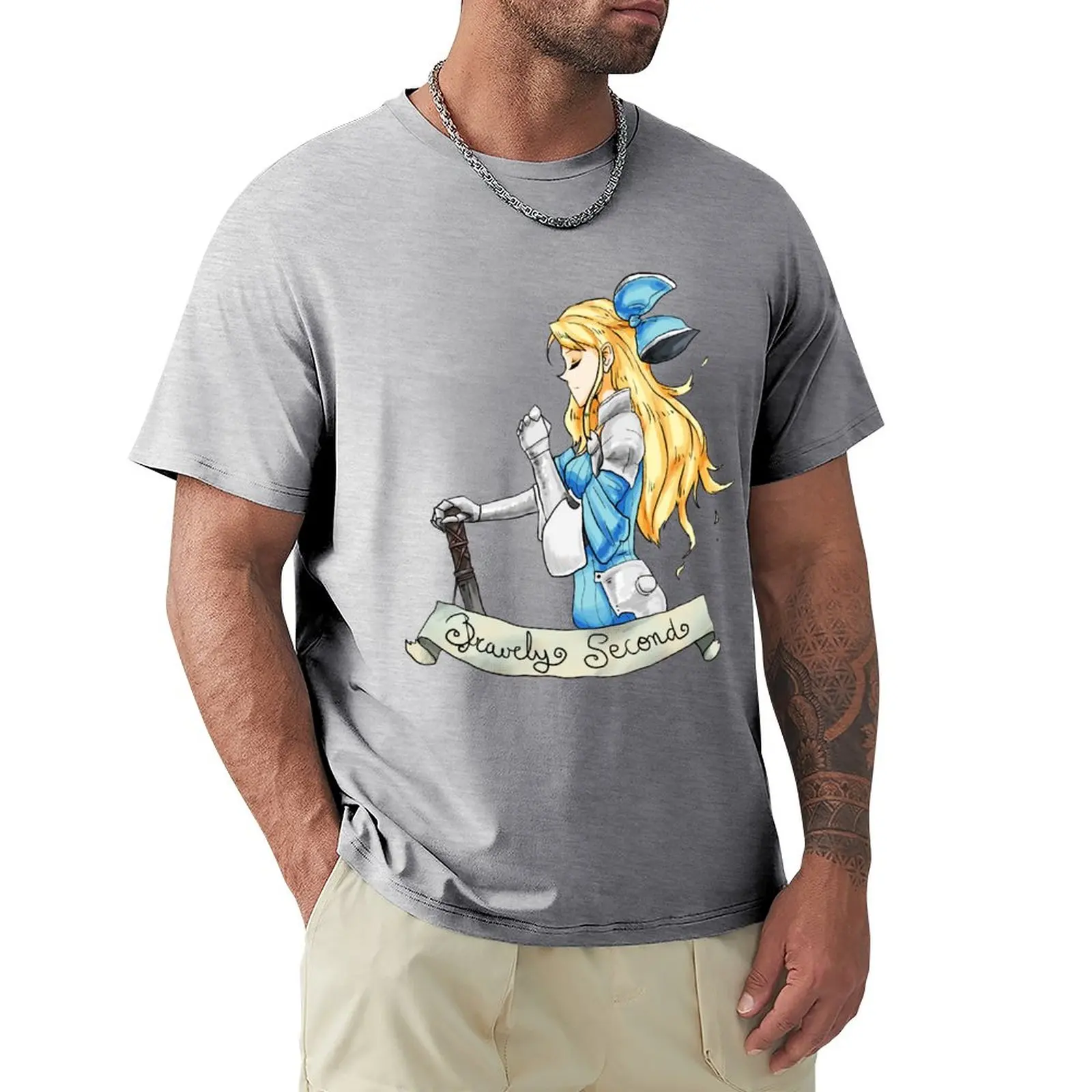 Edea Lee-T-Shirt Bravely Second T-Shirt Nera T-Shirt Anime T-Shirt Da Uomo