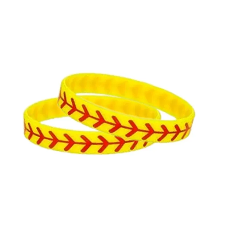20PCS Softball Silicone Bracelet Sports Rubber Band Men Women Silicone Baseball Sports Bracelets Fashion Accessories