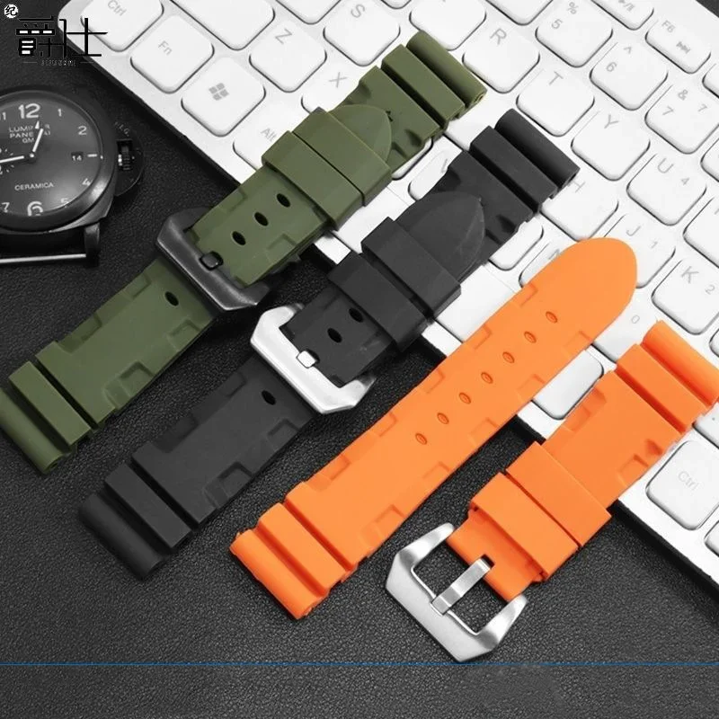 Multicolor Silicone Rubber Watchband for Men - Sport Soft Strap with Free Tools