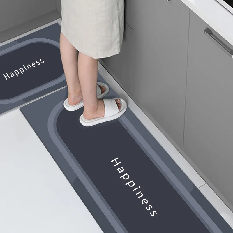 Kitchen Carpet Anti-slip Oil-proof Wash-free Water-absorbent Diatom Mud Floor Mat Long Size Text Foot Mats Alfombra