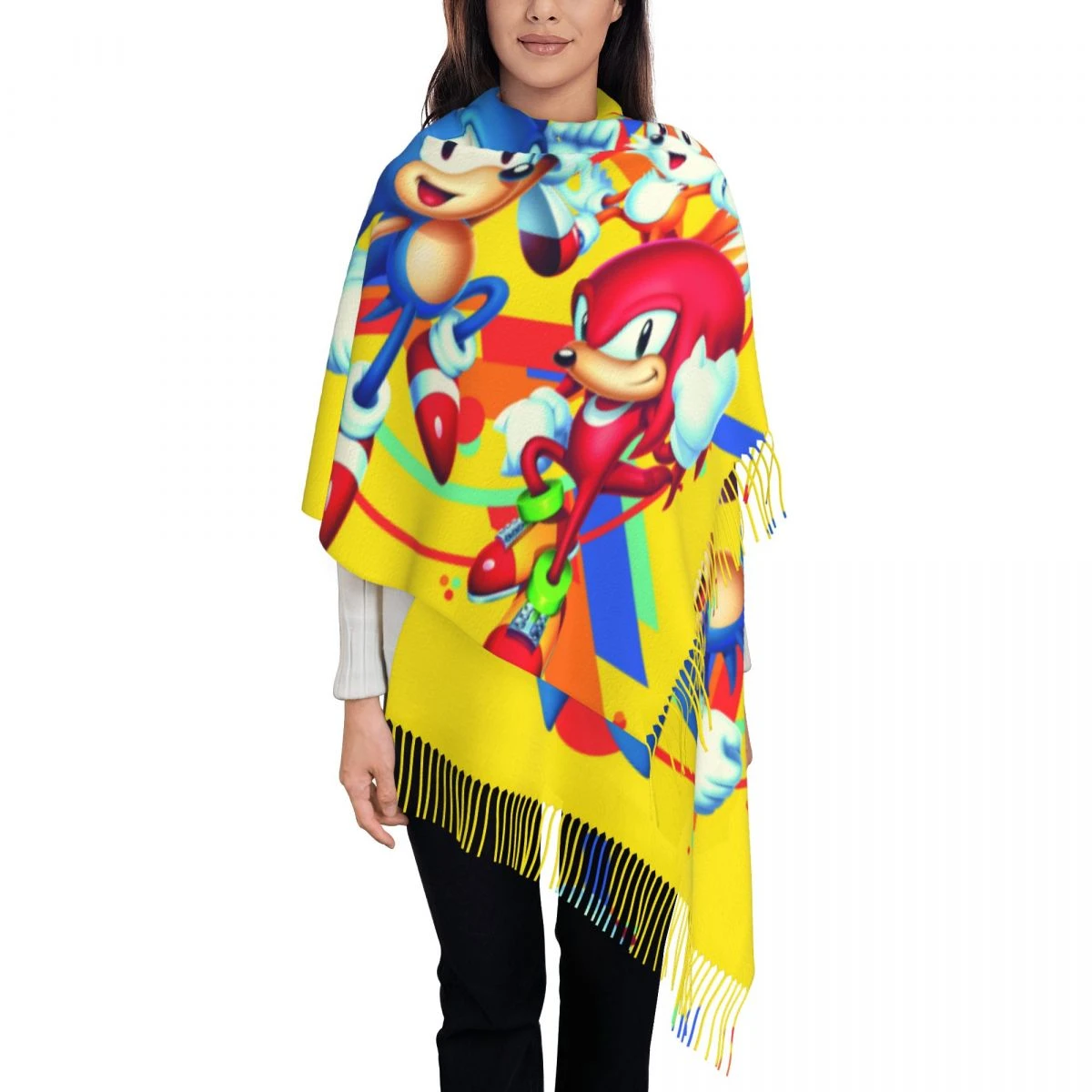 de lujo de personajes de erizo para mujer, chal cálido de invierno y otoño, bufandas de juego de dibujos animados| | AliExpress