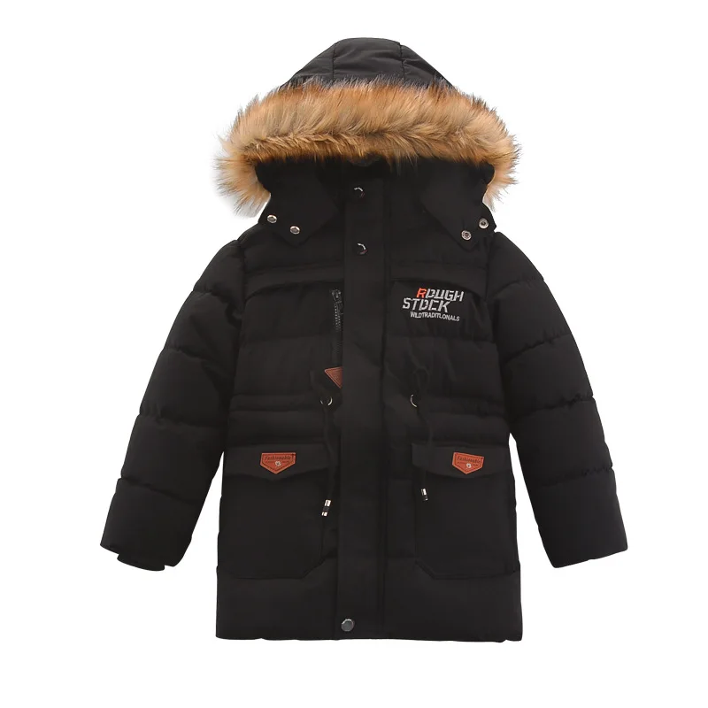 

Big Boys Jacket Autumn Winter Plus Velvet Warm Teenager Kids Coat Fashion Zipper Hooded Children Outerwear 4 6 8 10 12 14 Years