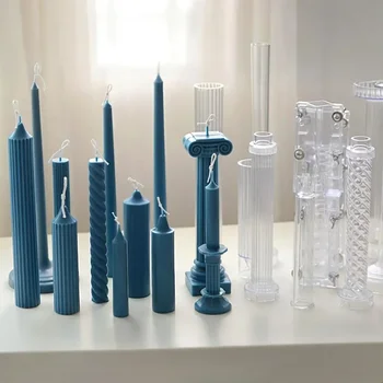 3D Roman Column Acrylic Candle Mold Set 1