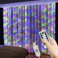 8 Modes LED Curtain Fairy Light USB Plug Wedding Garland Valentine's Day Ramadan EID Mubarak Decoration for Home Curtain Lights 4