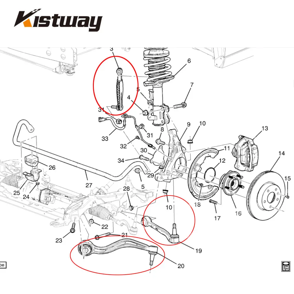 6PCS Front Lower Stabilizer Link Control Arm For Cadillac CTS 14  