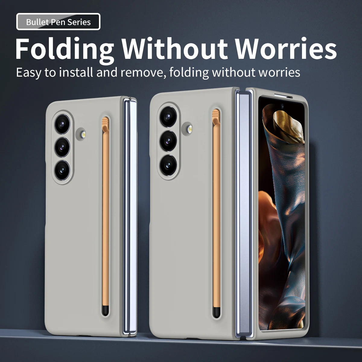 Versatile Foldable Phone Case with Stylus and Pen Slot