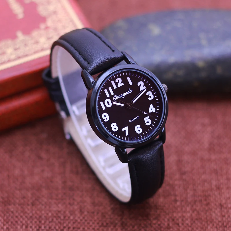 

Sdotter 2022 chaoyada hot children students simple leather quartz watches boys girls kids cartoon gifts electronic clock montre