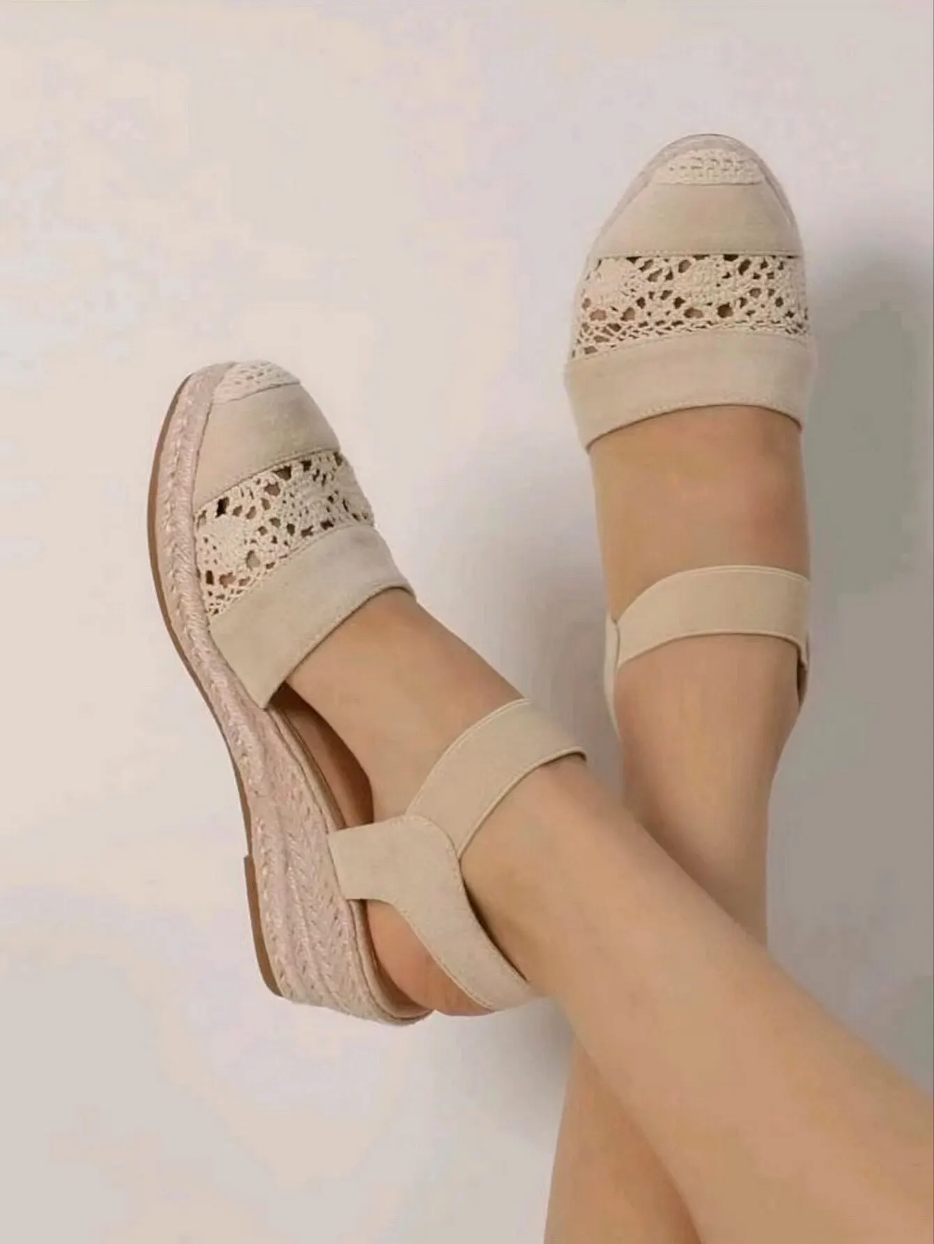 Women Wedge Heel Espadrilles Closed Toe Slingback Shoes Slip Sandals TDW-L69BE women sandals