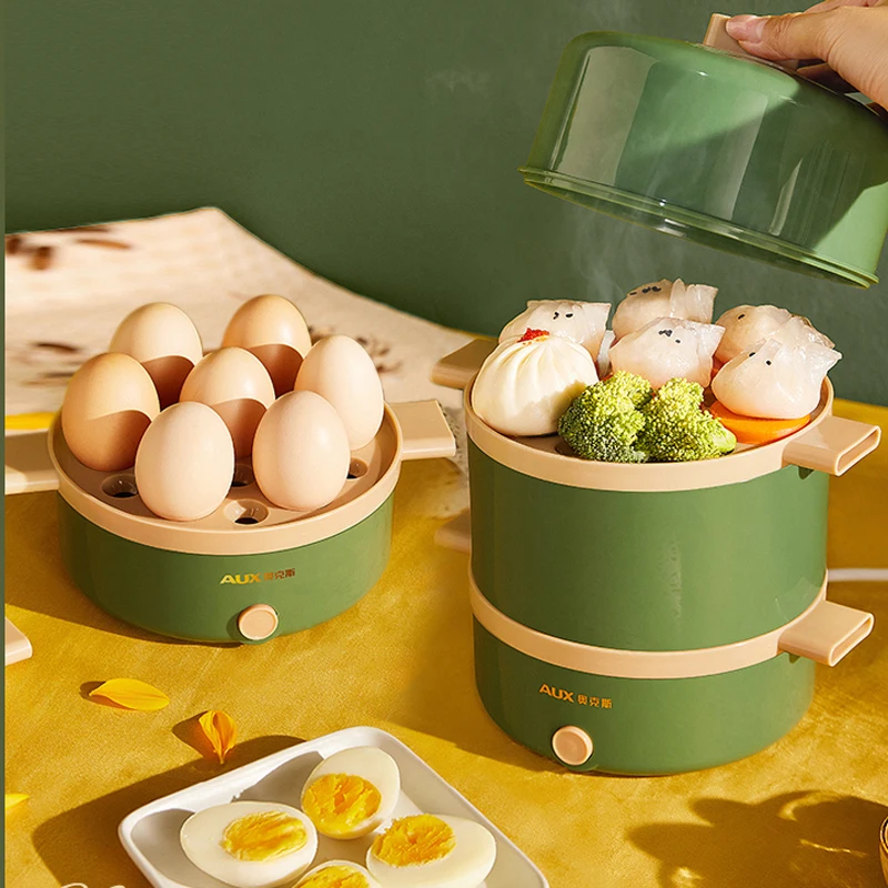 Bear Steam Eggs Boiler 304 Stainless Steel Household Cooking Appliances  Timing Double-Layer Small Breakfast Machine Egg Cooker - AliExpress