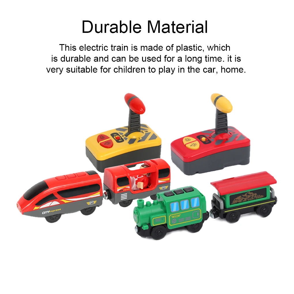 RC Electric Train Toy Railway Diecast Locomotive Children Gifts Wood Educational Sets Vehicles Kids Accessories electric train set