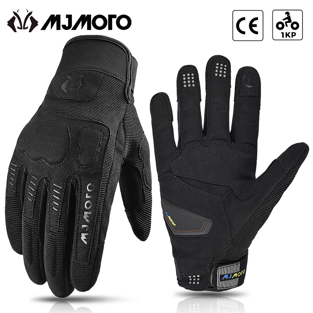 Breathable Black & Brown Summer Motorcycle Riding Gloves