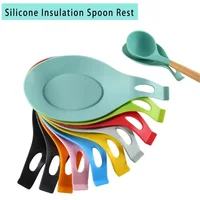 Silicone Heat Insulation Spoon Utensil Holder Stove Organizer Shelf Placemat Lid Scoop Cookware Bracket Stand Kitchen Accessory 2