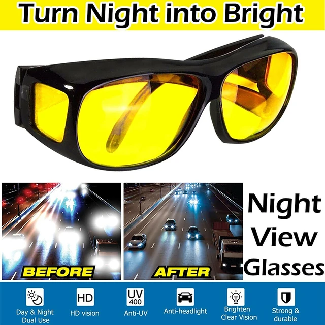 Night Driving Glasses HD Anti Glare Vision Yellow Lens Tinted Pilot