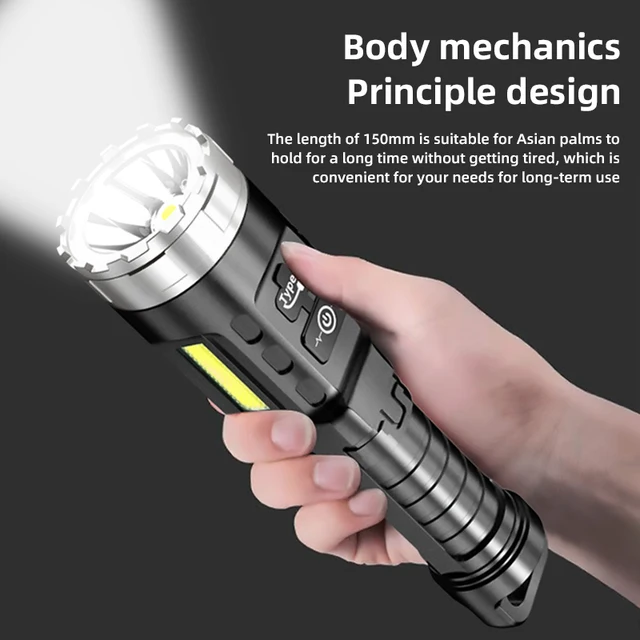 Lampe de poche LED Rechargeable haute puissance, Mini torche puissante et  étanche avec Zoom, idéale pour le Camping et les activités en plein air -  AliExpress